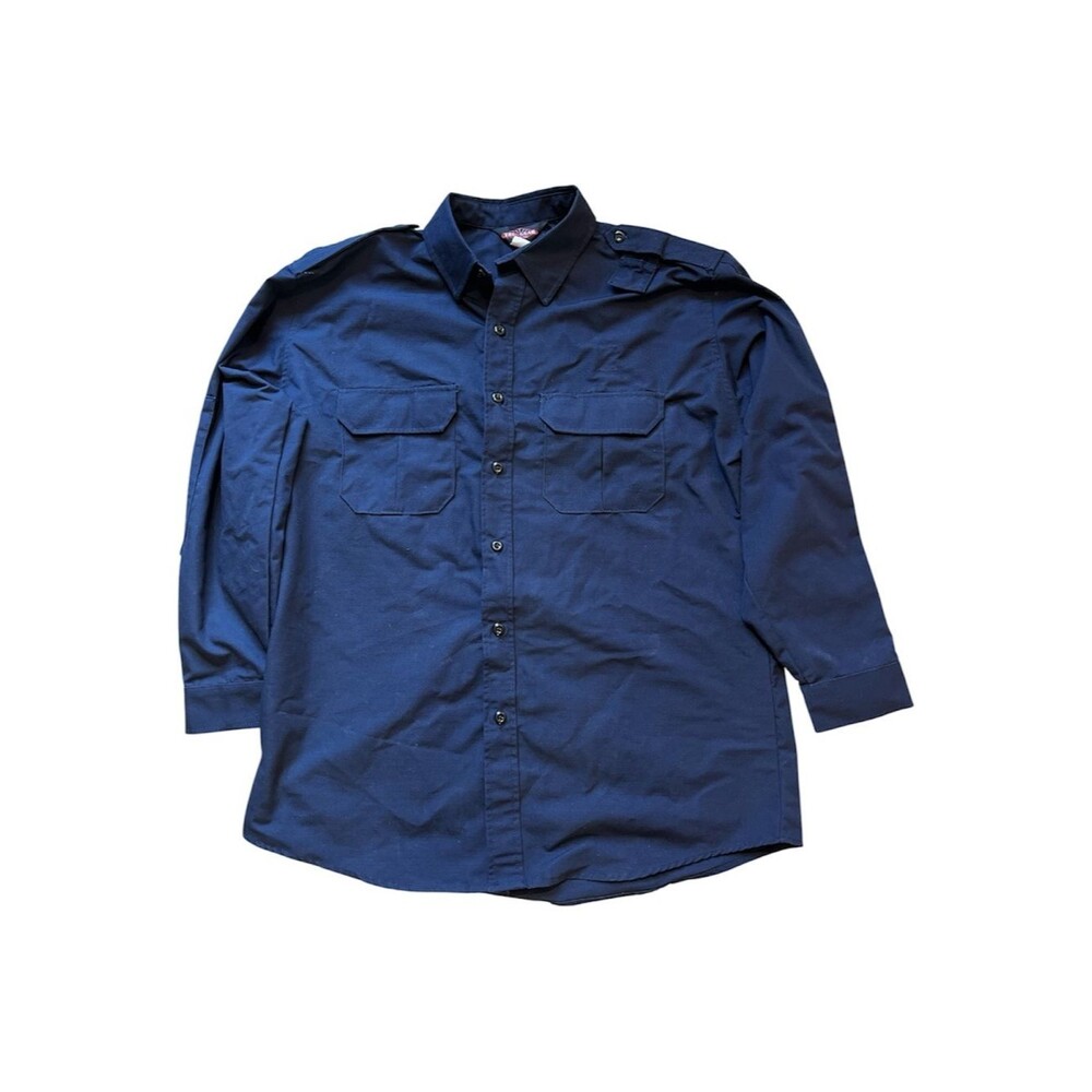 Tru-Gear by Tru-Spec Men's XL Reg Navy Blue Ripstop Tactical Duty Shirt